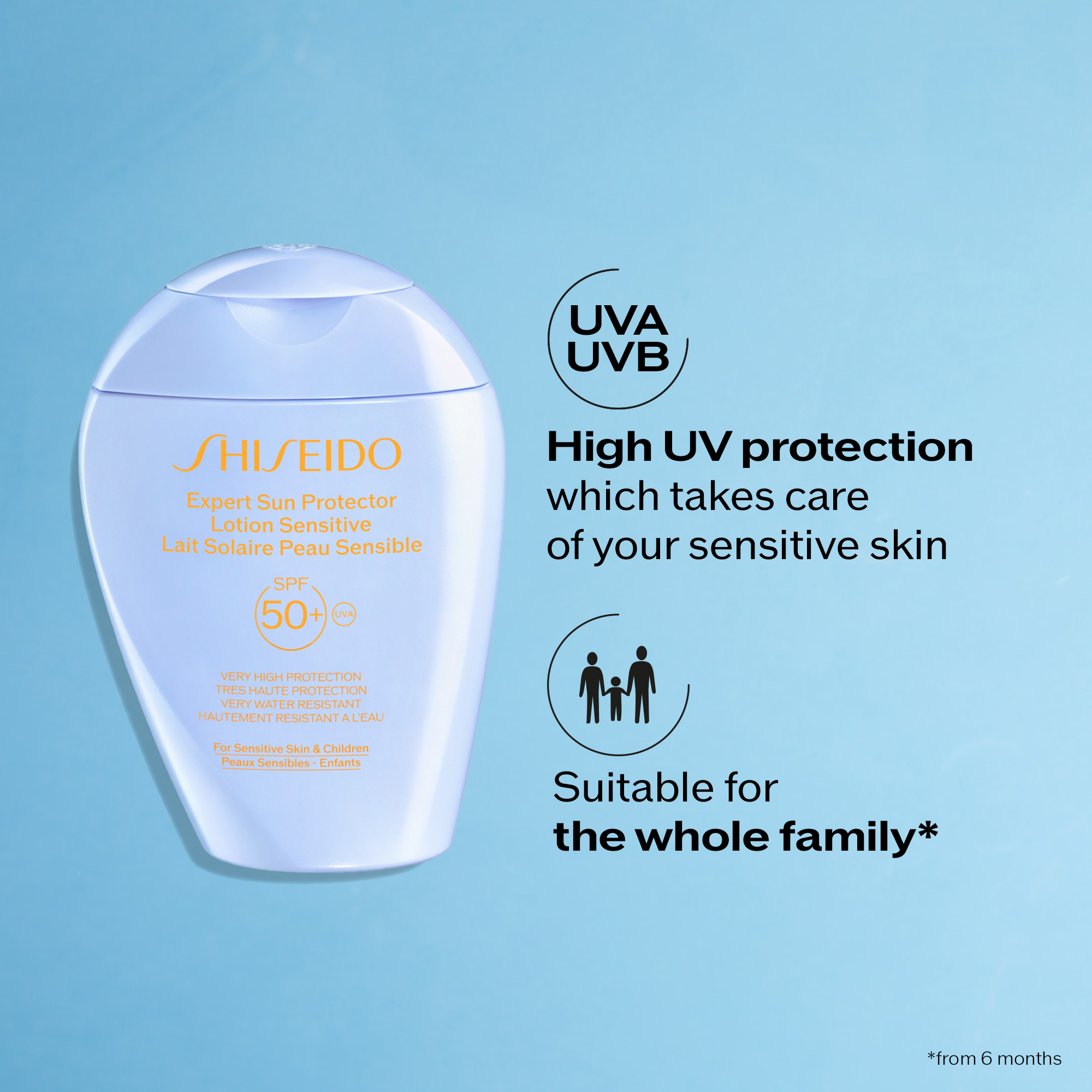 SHISEIDO EXPERT SUN PROTECTOR LOTION SENSITIVE SPF50+, 