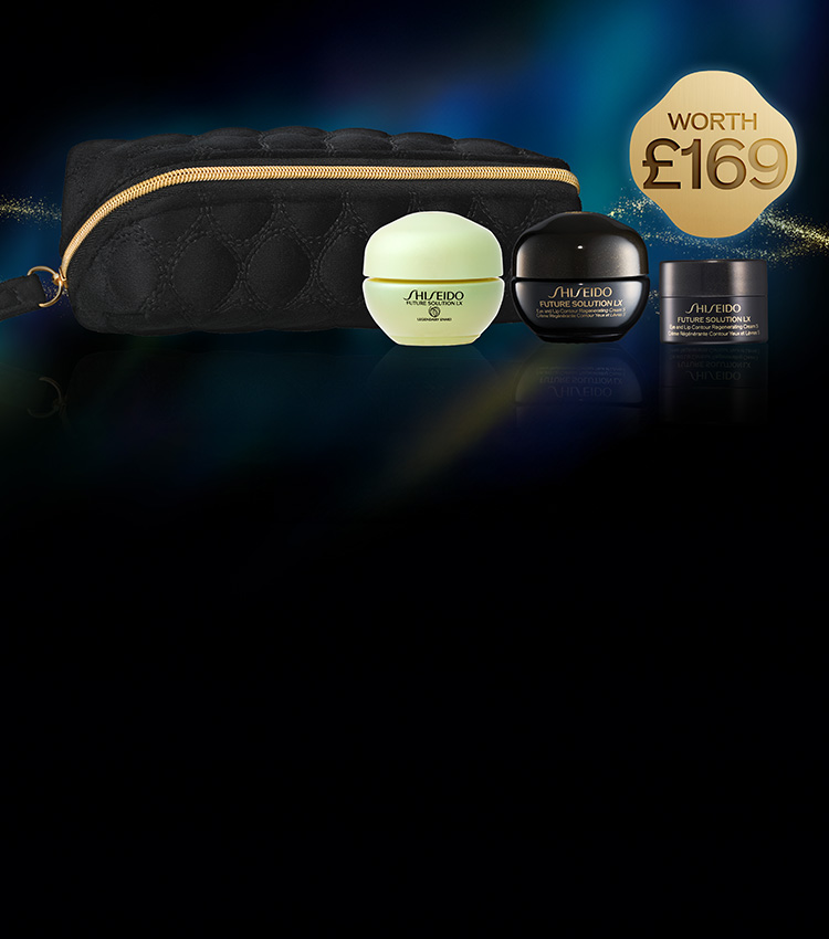 The luxury of Enmei is yours when you spend on your Shiseido favourites. Unlock a mini deluxe Future Solution LX Eye Cream when you spend £120+* plus the Total Regenerating Cream when you spend £150+*.