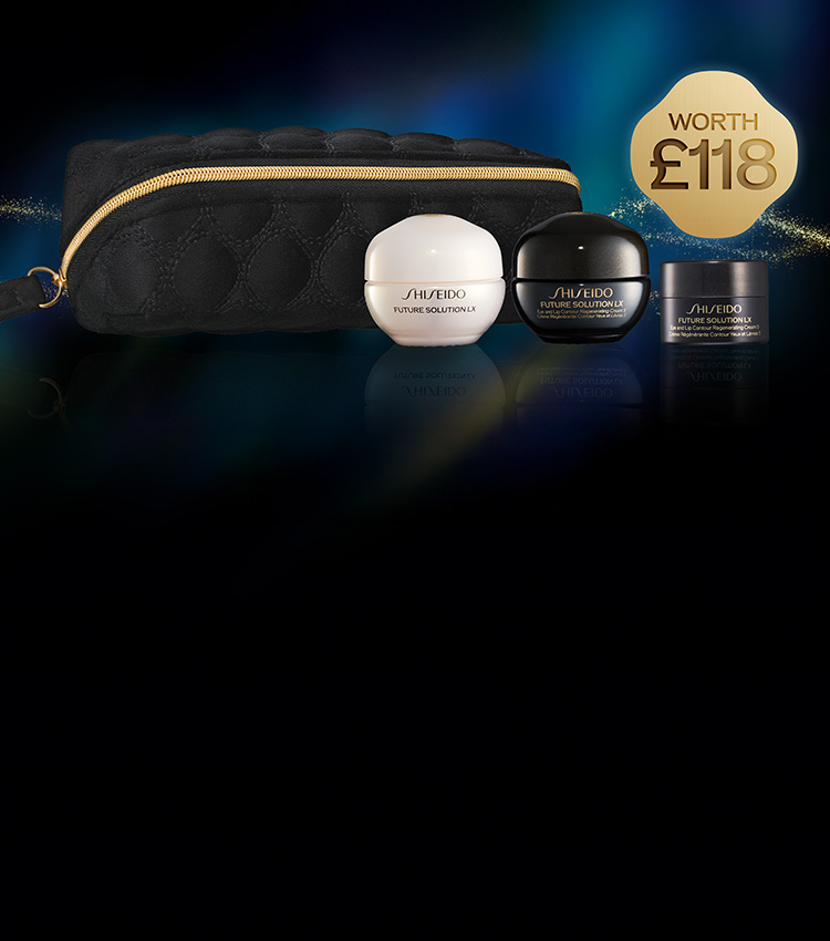The luxury of Enmei is yours when you spend on your Shiseido favourites. Unlock a mini deluxe Future Solution LX Eye Cream when you spend £120+* plus the Total Regenerating Cream when you spend £150+*.
